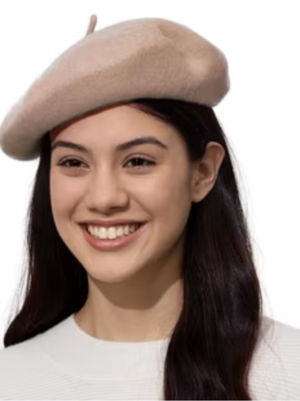 Women's Cream Wool Beret Hat